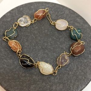 Vintage Semi Precious Gold Bracelet